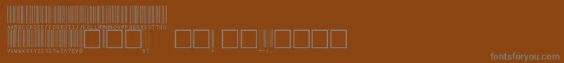 C39hrp48dhtt-fontti – harmaat kirjasimet ruskealla taustalla