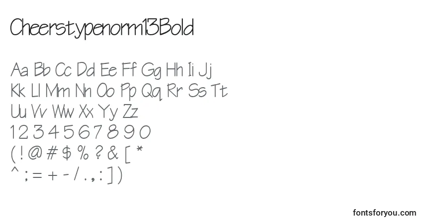 Шрифт Cheerstypenorm13Bold – алфавит, цифры, специальные символы