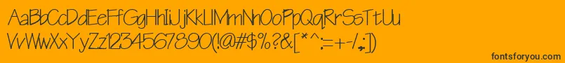 Cheerstypenorm13Bold-Schriftart – Schwarze Schriften auf orangefarbenem Hintergrund