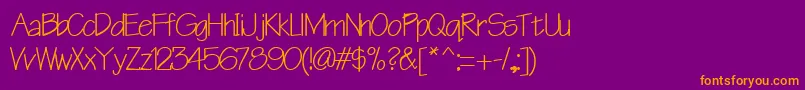 Cheerstypenorm13Bold Font – Orange Fonts on Purple Background