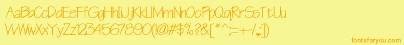 Fonte Cheerstypenorm13Bold – fontes laranjas em um fundo amarelo
