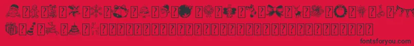Шрифт HandchristmasdoodleDemo – чёрные шрифты на красном фоне