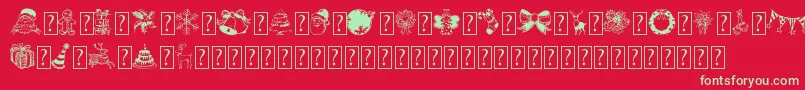 HandchristmasdoodleDemo Font – Green Fonts on Red Background