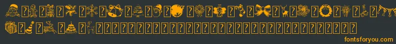 HandchristmasdoodleDemo Font – Orange Fonts on Black Background