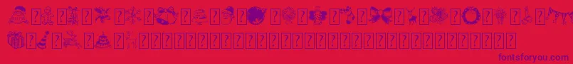 HandchristmasdoodleDemo Font – Purple Fonts on Red Background