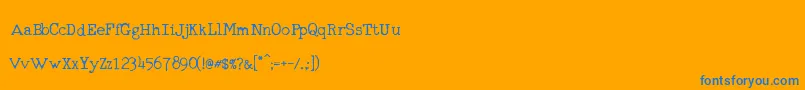 RmTyperighterOld Font – Blue Fonts on Orange Background
