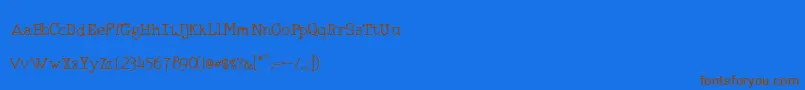 RmTyperighterOld-Schriftart – Braune Schriften auf blauem Hintergrund