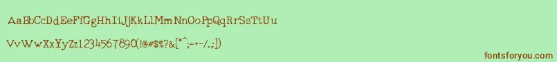 Шрифт RmTyperighterOld – коричневые шрифты на зелёном фоне