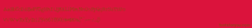 フォントRmTyperighterOld – 赤い背景に茶色の文字