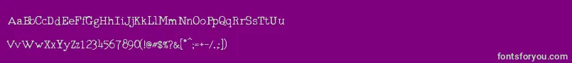 Czcionka RmTyperighterOld – zielone czcionki na fioletowym tle