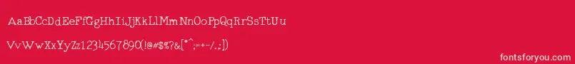 RmTyperighterOld Font – Pink Fonts on Red Background