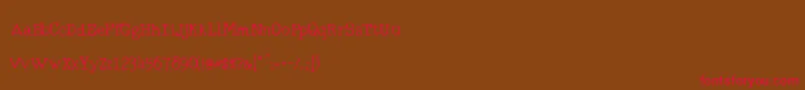 フォントRmTyperighterOld – 赤い文字が茶色の背景にあります。