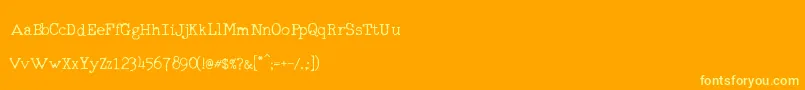 RmTyperighterOld Font – Yellow Fonts on Orange Background