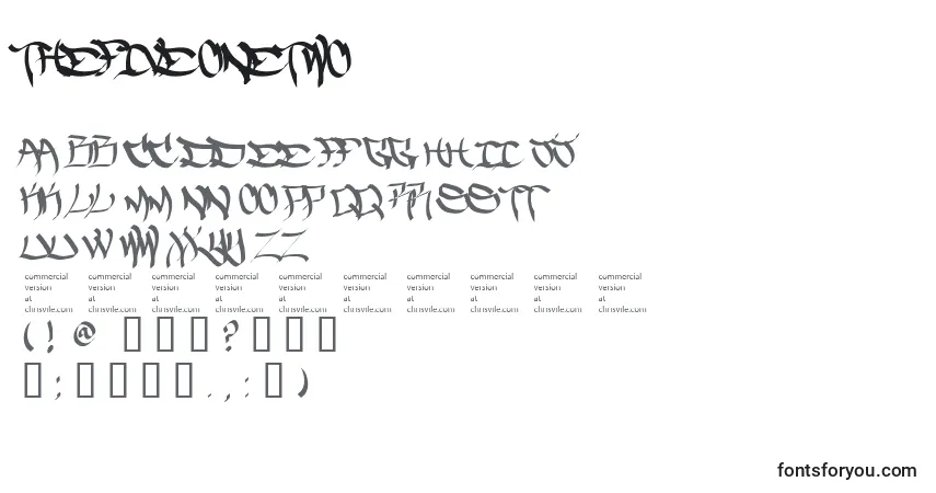 Czcionka Thefiveonetwo (111779) – alfabet, cyfry, specjalne znaki