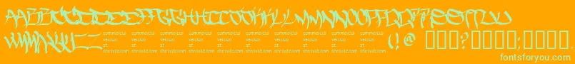 Thefiveonetwo-Schriftart – Grüne Schriften auf orangefarbenem Hintergrund