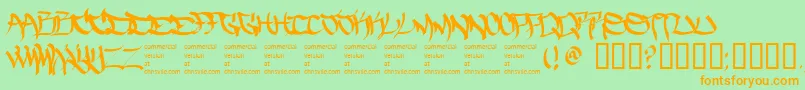 Thefiveonetwo Font – Orange Fonts on Green Background