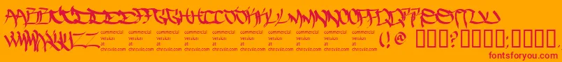 フォントThefiveonetwo – オレンジの背景に赤い文字