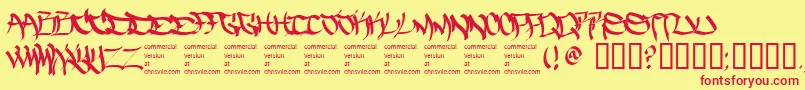 Thefiveonetwo Font – Red Fonts on Yellow Background