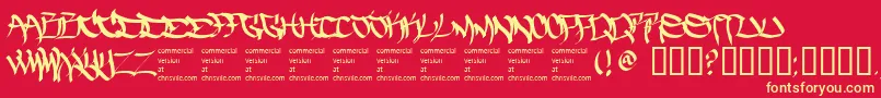 Thefiveonetwo Font – Yellow Fonts on Red Background