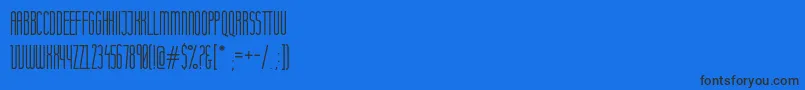 Czcionka Komoda – czarne czcionki na niebieskim tle