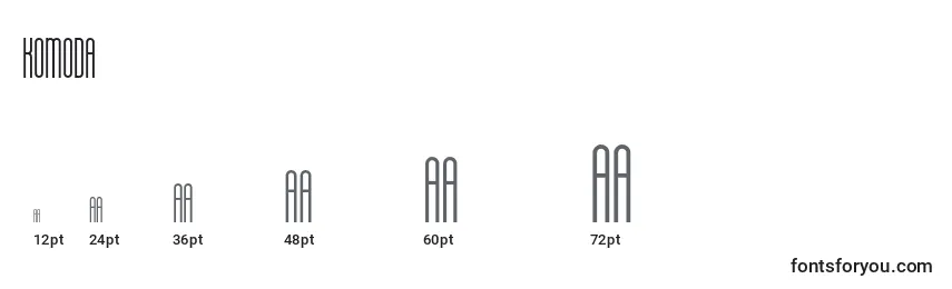 Размеры шрифта Komoda