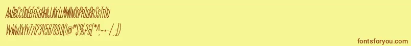 Fonte SfMoviePosterCondensedOblique – fontes marrons em um fundo amarelo