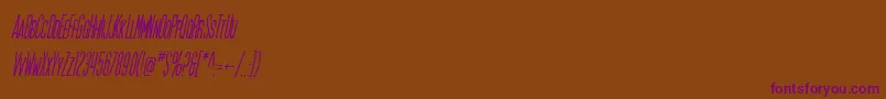 Czcionka SfMoviePosterCondensedOblique – fioletowe czcionki na brązowym tle
