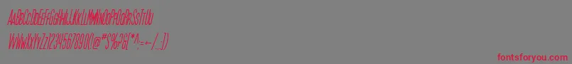 SfMoviePosterCondensedOblique Font – Red Fonts on Gray Background