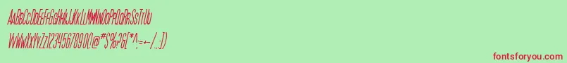 SfMoviePosterCondensedOblique Font – Red Fonts on Green Background