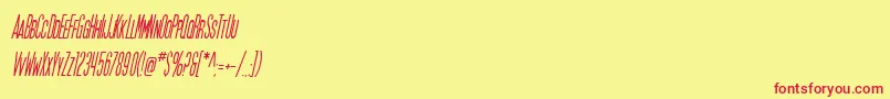 SfMoviePosterCondensedOblique Font – Red Fonts on Yellow Background