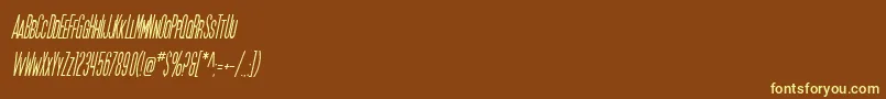 SfMoviePosterCondensedOblique Font – Yellow Fonts on Brown Background