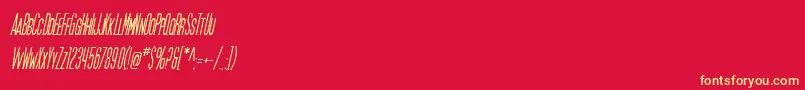 SfMoviePosterCondensedOblique Font – Yellow Fonts on Red Background