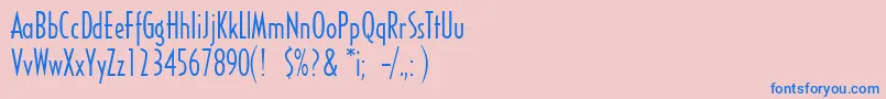 SandyhillRegular Font – Blue Fonts on Pink Background