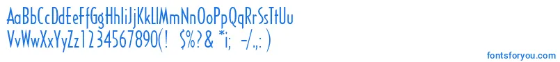 SandyhillRegular Font – Blue Fonts on White Background