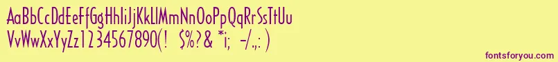 SandyhillRegular Font – Purple Fonts on Yellow Background