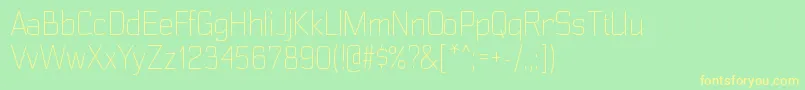 PolyflecltRegular Font – Yellow Fonts on Green Background