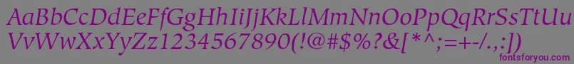 HiroshigestdBookitalic Font – Purple Fonts on Gray Background