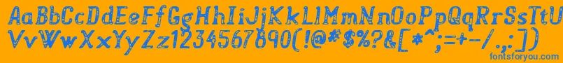 Sweetspots Font – Blue Fonts on Orange Background