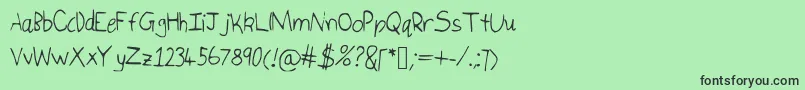 フォントIsukaletters – 緑の背景に黒い文字