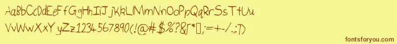 Isukaletters Font – Brown Fonts on Yellow Background