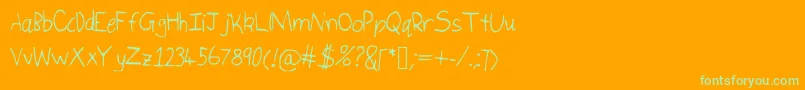 Isukaletters Font – Green Fonts on Orange Background