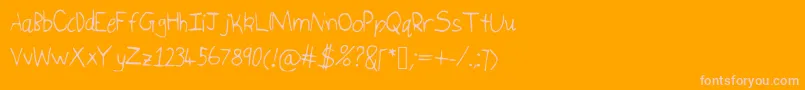 Isukaletters-Schriftart – Rosa Schriften auf orangefarbenem Hintergrund