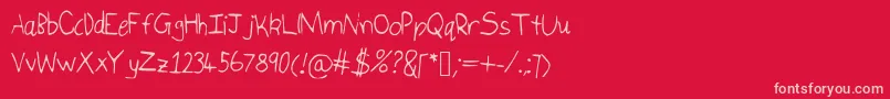 Isukaletters Font – Pink Fonts on Red Background
