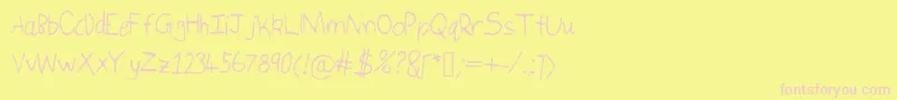 Isukaletters Font – Pink Fonts on Yellow Background