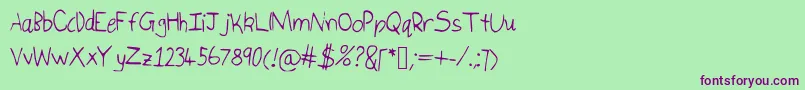 Isukaletters Font – Purple Fonts on Green Background