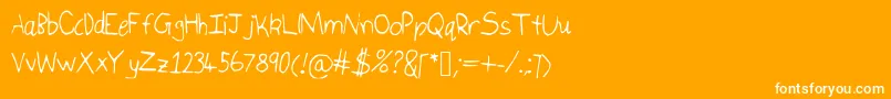 Weitere Informationen zur Isukaletters-Schriftart Isukaletters-Schriftart – Weiße Schriften auf orangefarbenem Hintergrund