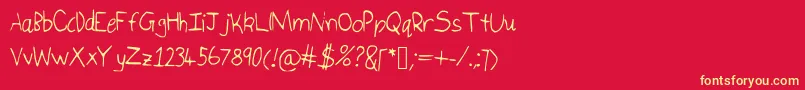Isukaletters Font – Yellow Fonts on Red Background