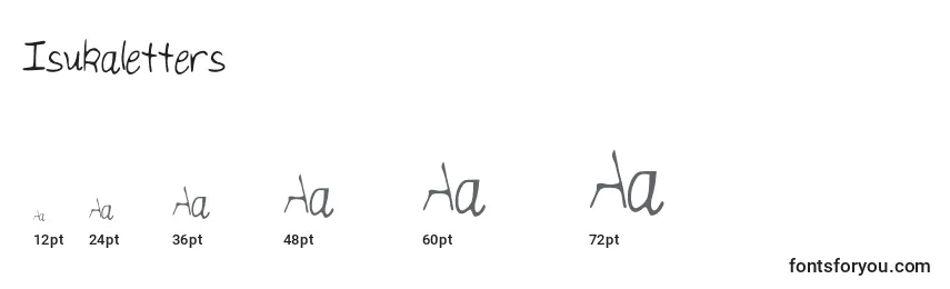Isukaletters Font Sizes