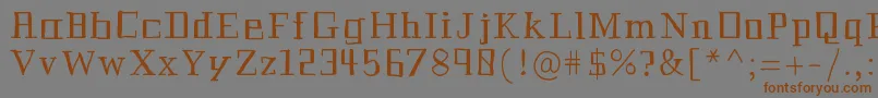 フォントHistorian – 茶色の文字が灰色の背景にあります。