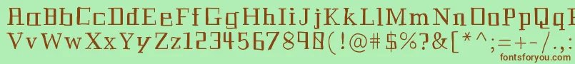 フォントHistorian – 緑の背景に茶色のフォント
